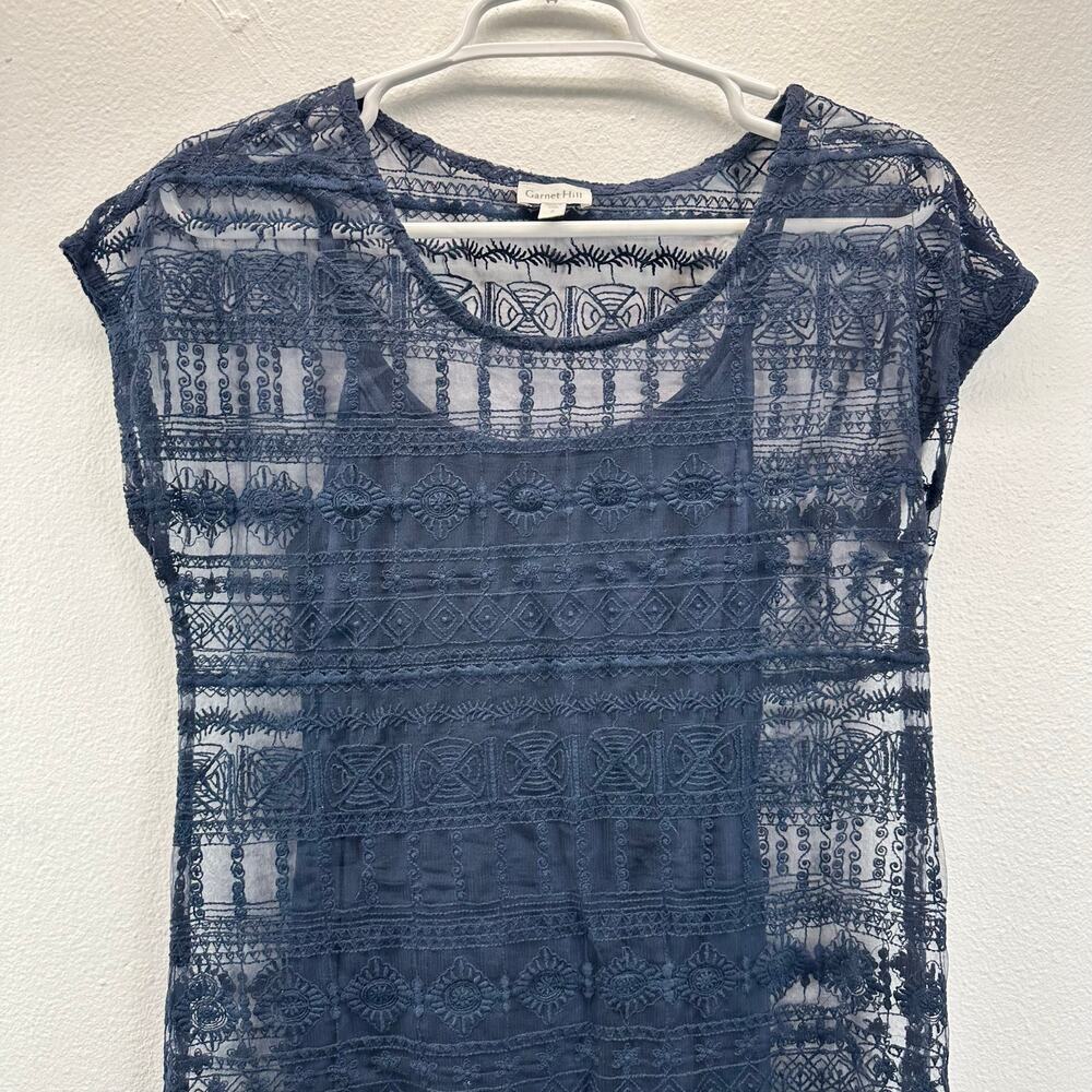 Garnet Hill Lace Dress with Lining Sleeveless Blue Size 2 - Picture 6 of 12